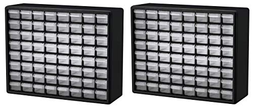 Akro-Mils 64 Drawer 10164, Plastic Parts Storage Hardware and Craft Cabinet, (20-Inch W x 6-Inch D x 16-Inch H), Black (1-Pack) (S?t ?f ?w?)