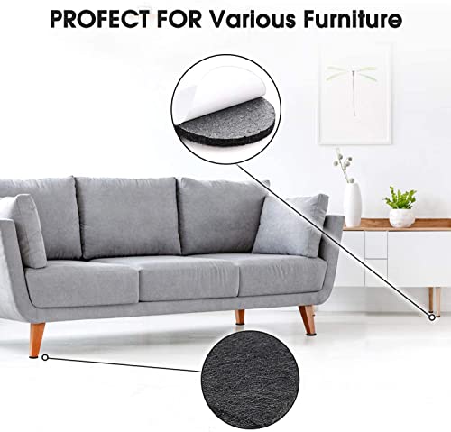Felt Furniture Pads -182 Pcs Furniture Pads Self Adhesive,Cuttable Felt Chair Pads,Anti Scratch Floor Protectors For Furniture Feet Chair Legs, Furniture Felt Pads For Hardwoods Floors,Black & Beige #TOP3