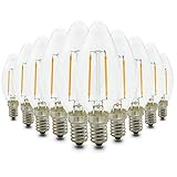 mininono e14 2w led filament bulbs, c35 2700k warm white dimmable vintage edison small screw led flame light bulb clear glass bar coffee decorative lamp fixtures 60w incandescent equivalent - 10 pack