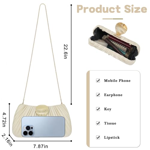 Image of Clutch Purse for Women, Evening Bag with Removable Chain Strap Elegant Handbag for Wedding /Prom /Cocktail /Party