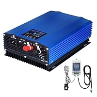 【Upgrade】 PMSUN 1000W netzgekoppelter Wechselrichter Leistungsbegrenzer LCD-Display DC26-50V Solareingang AC230V Reiner Sinusausgang für 24V 36V Solarmodul/24V Batterie,WiFi Optional