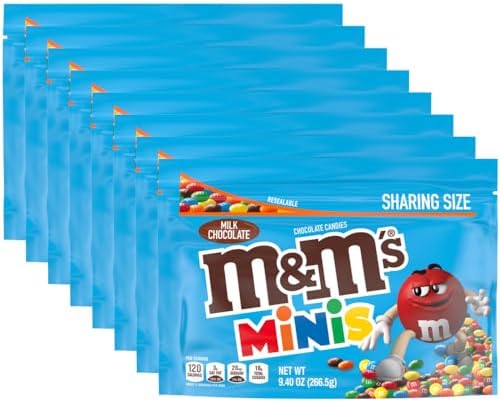 M&M'S Minis Milk Chocolate Candy Bulk Candy Bag 9.4 Oz Chocolate Snacks