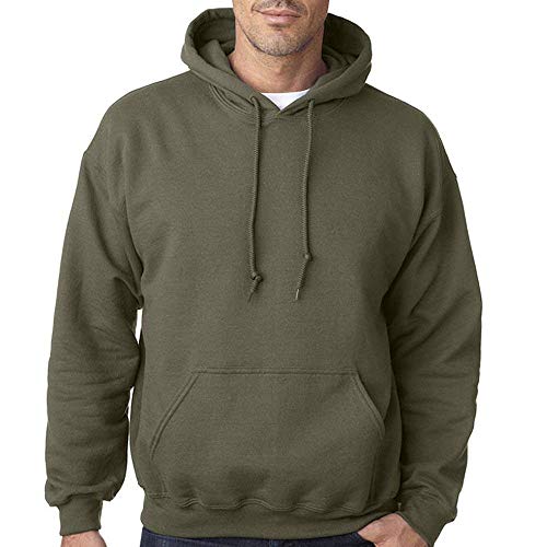 Star and Stripes Plain Military Green Army colour Hooded sweatshirts, Army Military Green Military Green Medium
