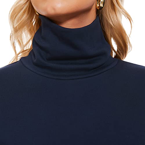 Image of TAIPOVE Cotton Fleece Lined Turtleneck Top for Women Long Sleeve Mock Turtle Neck Lightweight Sweater Thermal Underwear Shirt