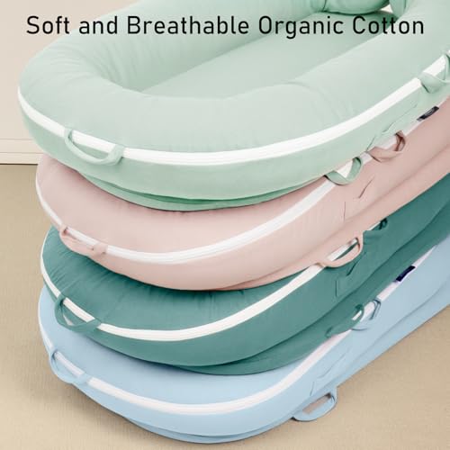Organic Replacement Cover with Waterproof Pad | Premium Quality Spare Cover Certified Organic Cotton | Protects Against leaks | [Fits Dockatot Deluxe + Docks] (Cover Only) (Pistacho Green) - Thumbnail 6