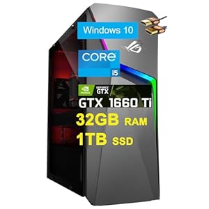ROG Strix G10CE Gaming Desktop Computer Intel Hexa-Core i5-11400F Processor 32GB RAM 1TB SSD GeForce GTX 1660 Ti 6GB Graphic DisplayPort Aura SYNC Lighting Win10 Gray + HDMI Cable