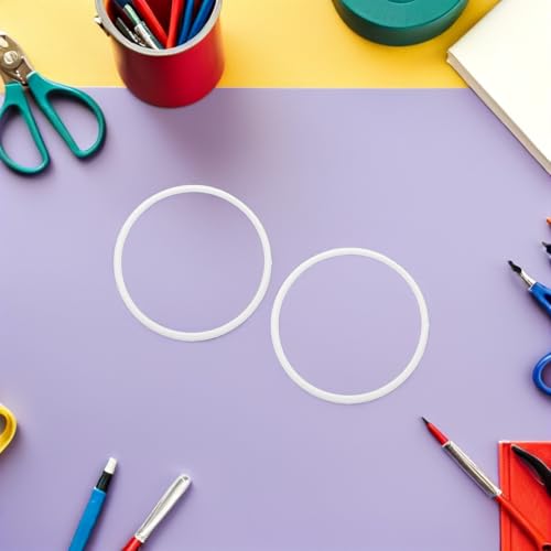 Aros de macramé blancos POPETPOP para manualidades de 8,5 cm 7