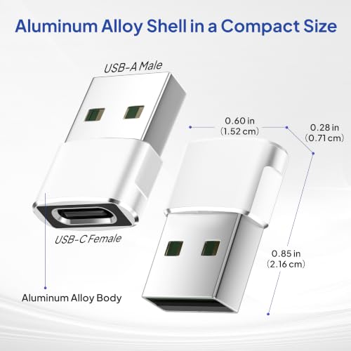 Image of USB C Female to USB Male Adapter 4 Pack,Type A Power Charger Cable Connector for Apple Watch iWatch Series 7,iPhone 11 12 13 Pro Max,SE,Airpods,iPad 8 8th 9 9th Air 4 4th 5 5th Mini 6 6th Generation