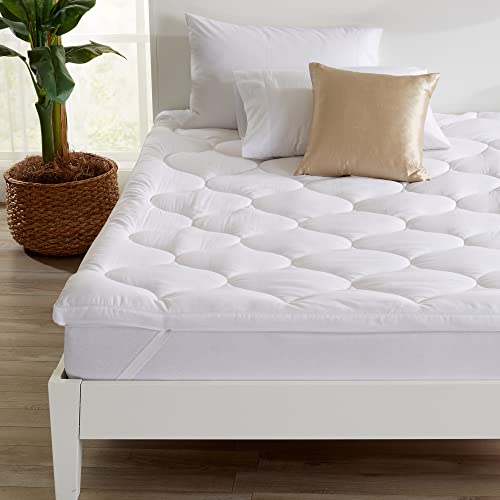 Ultra-Soft Mattress Topper. 2-Inch Thick Mattress Pad Cover. Fits Mattresses up to 18” Deep. Kyla Collection (Twin)