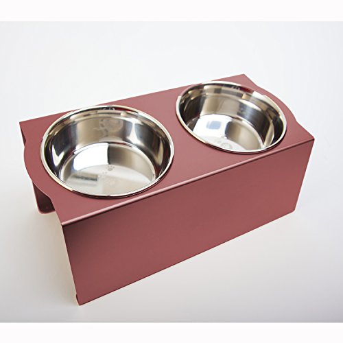 MATUMI (マツミ) アワーズ フードボウルテーブル Mサイズ ブラウン 日本製 餌入れ 食器 食器台 足腰の負担を軽減 アルマイト処理 M サイズ