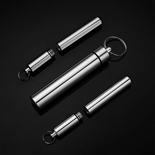 4 Pieces 2 Sizes Metal Portable Toothpick Holder, Aluminum Alloy Pocket Toothpick Holder Aluminum Waterproof Case Toothpick Container With Keychain For Outdoor Picnic And Camping (Silver) #TOP4