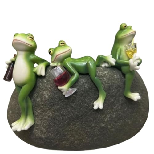 pldnhzua Charming Resin Frog Sits On A Flowerpot Tipsy Frog