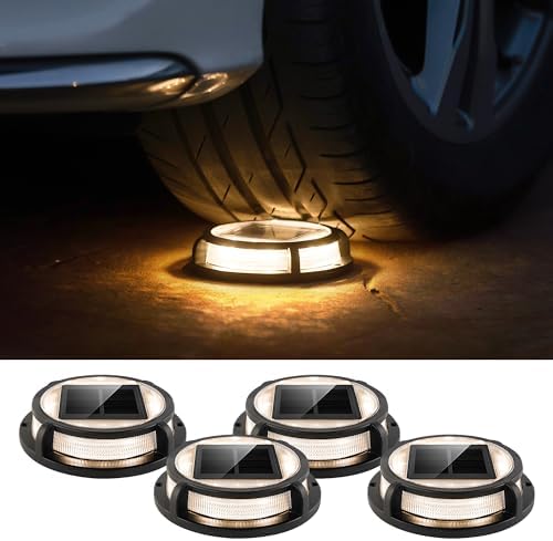 LUTEC 4 Pack Solar Driveway Lights, 12 LEDs IP67 Waterproof Outdo...
