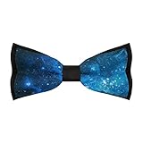 JUMP BLUE Galaxy Nebula Star Bow Ties for Men Boys, Formal Tuxedo Bowtie with Adjustable Length Neck Band, Fashion Elegant Bow Tie for Wedding, Party, Valentine's Day Gift