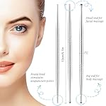 ideayard Facial Reflexology Massage Tool 3 Pieces/6 Szie Headed Stainless Steel Acupuncture Pen Ear Acupressure and Body Point Probe Pen for Deep Tissue - Image 4