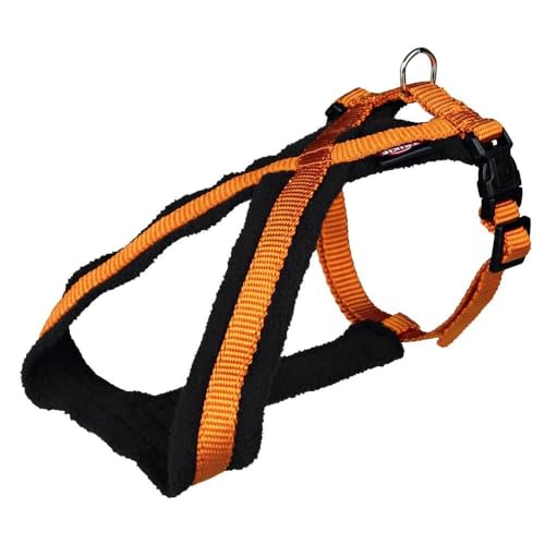TRIXIE Premium Touren-Geschirr Größe M–L: Brustumfang 50–90 cm/25 mm in schwarz - sportliches Hundegeschirr mit angenehmer Vliespolsterung, stufenlos verstellbar für mittelgroße Hunde, 204001