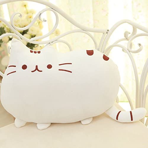SCHMUCK Soft Cat Cushion Pillow for Sofa (Pack of 1, White) Cat Cushion for Kids Cushion, Decorative Throw Pillows, Bedroom, Living Room, Nursery, Luxury Cushion