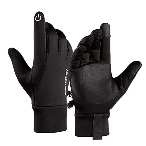 flintronic Guanti Invernali Ciclismo Uomo Donna-Touch Screen Pile Polare, Antivento, Impermeabile e Antiscivolo Tenere Caldo Unisex Guanto per Trekking/Sport Scooter/Bici/Moto/Mtb Corsa/Sci(L,XL)