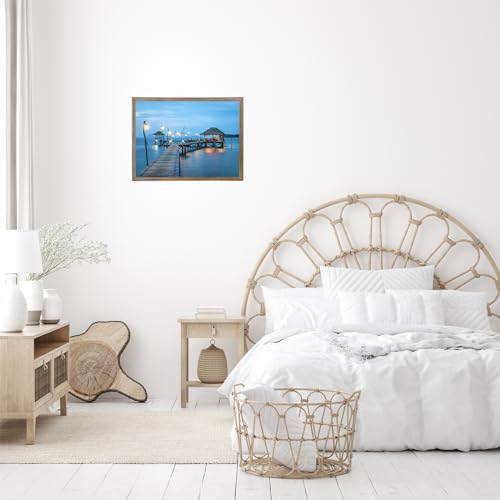 Image of JCJMY 13x15 Picture Frame Rustic Brown for Wall Hanging, Wall Mounting Horizontally or Vertically, 13 x 15 Wall Gallery Poster Photo Frame with Shatter Resistant Plexiglass, Rustic Brown