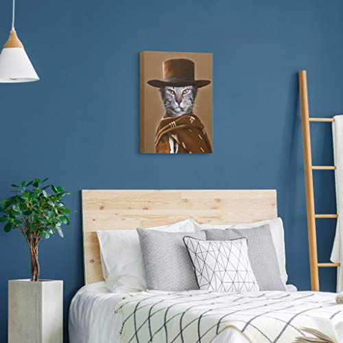 Empire Art Direct Pets Rock Western Graphic Wrapped Cat Canvas Wall Art, 20" X 16" X 2", Ready To Hang #TOP5