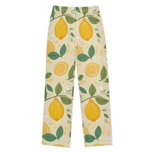 Lemon Flower Pajama Pants Long Sleep Pant Soft PJ Bottoms Sleepwear
