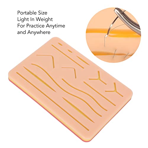 Image of Suture Practice with Simulated Human Tissue Lightweight Silicone Model, Portable Training Tool for Students Dentists Surgeons