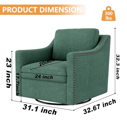 Sillón Plegable Algodón Lino Verde miniatura 2