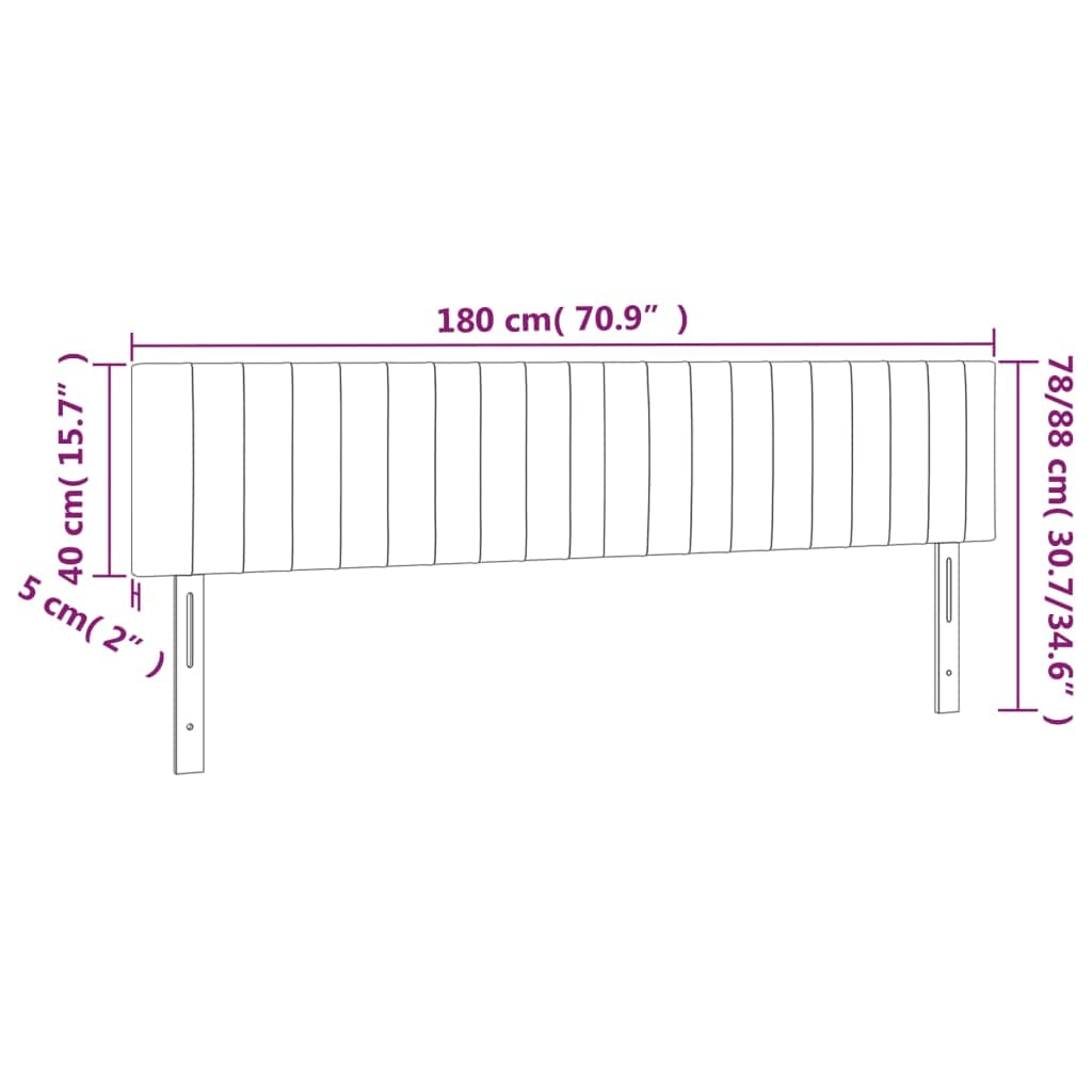 vidaXL Têtes de Lit Meubles de Chambre à Coucher Accessoires de Lit Simple Têtes de Cadre de Lit Intérieur Gris Clair 180x5x78/88 cm Tissu