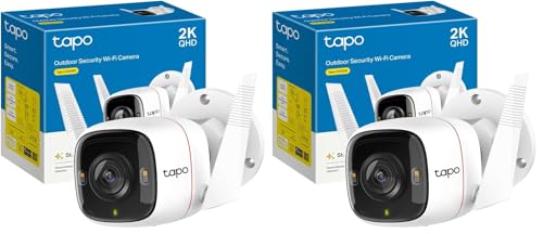 Tapo TP-Link C320WS Überwachungskamera Außen, WLAN IP Kamera, 4MP Hochauflösung, 30m Vollfarb-Nachtsicht, Bewegungserkennung, IP66 wasserdicht, Alarmmeldung,Zwei Wege Audio, Weiss, 1 Stück