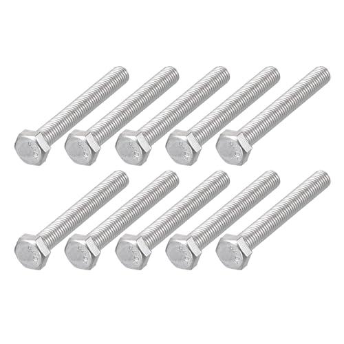 Image of METALLIXITY Hex Bolts (M5-0.8x40mm) 30Pcs, 304 Stainless Steel Coarse Fully Threaded Hex Head Screw Bolt Machine Screws - for Furniture Repair, Silver