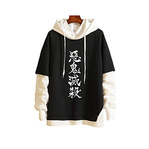 Meelanz Novelty Hoodie Japanese Anime Pullover Sweatshirt Long Sleeve Black Hooded for Men Women (Style8,M)