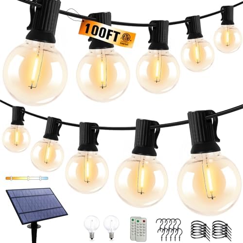 3Color in 1 Solar String Lights Outdoor Waterproof Dimmable 100FT G40