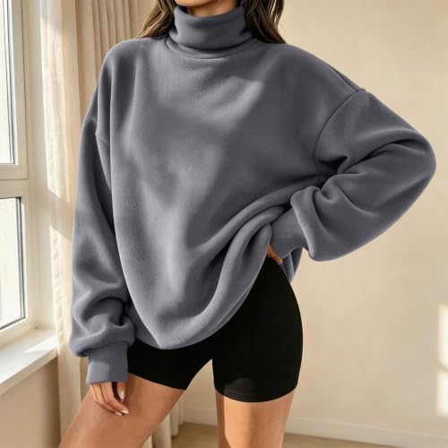 Mock Neck Plus Size Sweatshirts for Women Tops Pullover Tops Baggy - image 7