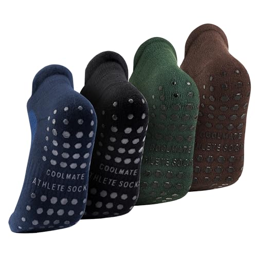 Image of CoolMate Mens Grip Socks, Non Slip Athletic Socks for Pilates, Yoga