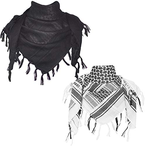 Image of Explore Land Cotton Shemagh Keffiyeh Tactical Desert Scarf Neck Head Wrap with Tassel for Men Women