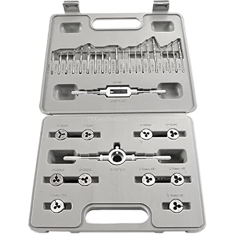 Knife & Gun Making Tap & Die Kit - UNF Standard/Metric - 33 Piece Micro Thread Set - (Drills/Taps/Dies/Handles) - (w/case) - USA Design - (by KnifeKits) Cover