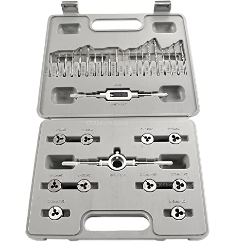 Knife & Gun Making Tap & Die Kit - UNF Standard/Metric - 33 Piece Micro Thread Set - (Drills/Taps/Dies/Handles) - (w/case) - USA Design - (by KnifeKits)