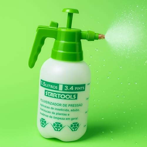 Pulverizador de Pressão Manual 1.5L Verde para Jardim, Plantas de...
