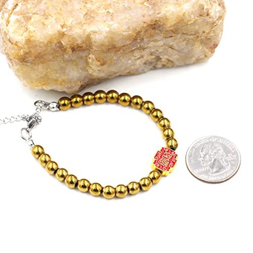 Image of Uloveido Ancient Chinese Symbol Blessings Ruyi Bracelet Auspicious Good Luck Gifts Adjustable Hematite Bracelets for Daughter Son