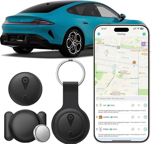 Traceur GPS Voiture,Tracker de Voiture(Compatible avec iOS et Android) Magnétique étanche Localisateurs D'Objets Bluetooth,Traceur GPS sans...
