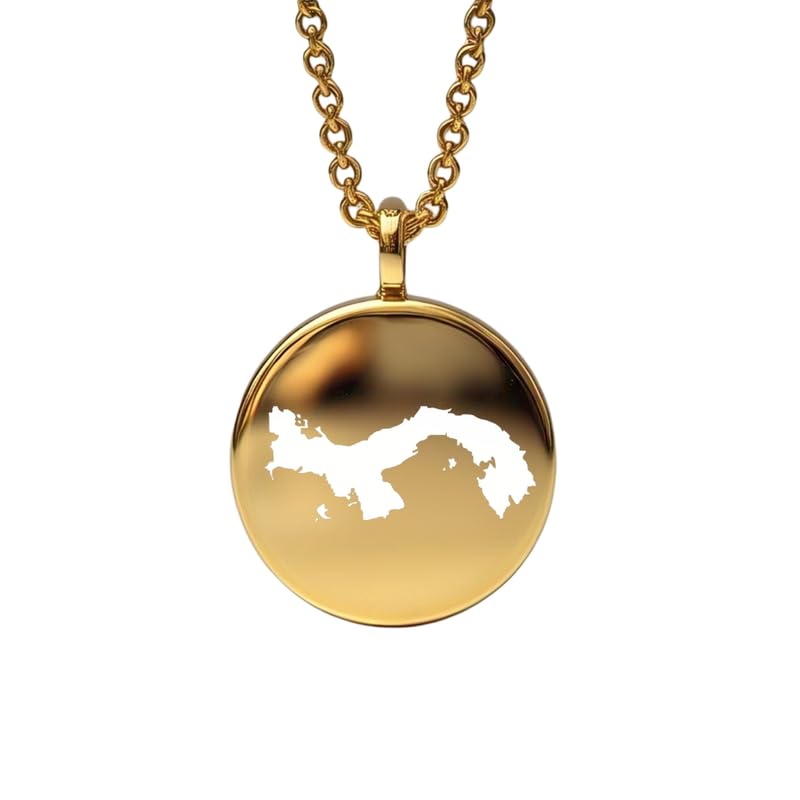 Medallón de Panamá grabado en oro de 14k de 24 mm el regalo ideal para viajeros y nostálgicos