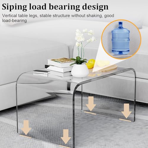 Table d'appoint en U en acrylique transparent de 40x25x22cm pour salon - 7