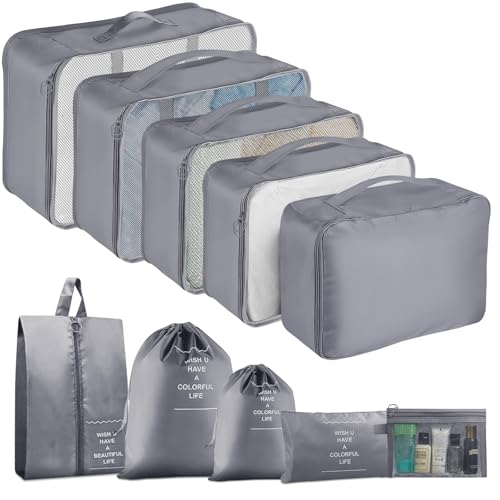 Packing Cubes for Suitcases, 10 pcs Travel Organiser Packing Bags for Clothes Shoes Toiletries Travel Luggage Organizers Storage Bags Packing Cubes for Suitcases, 10 pcs Travel Organiser Packing Bags for Clothes Shoes Toiletries Travel Luggage Organizers Storage Bags