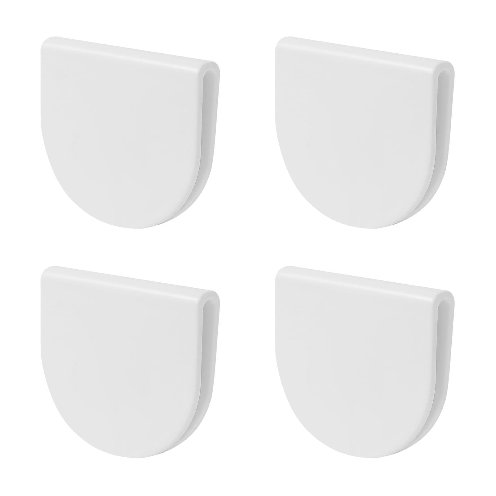 MultiValue 4 pcs Windproof Stop Protect Clips, Self Adhesive Shower Curtain Clips Free Punching Shower Splash Guard Clips for Shower&Bedroom Liners &Blackout Curtains Holdback (White)