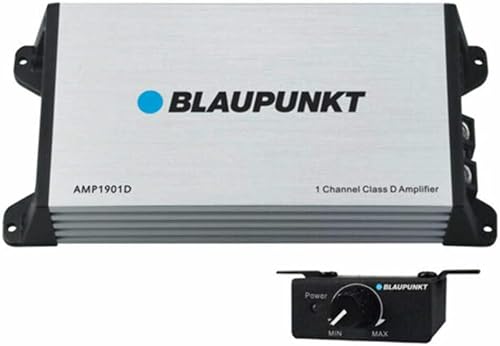 Blaupunkt AMP1901D Amplificador de altavoz universal para coche Clase D 1 canal 2000 vatios de potencia máxima