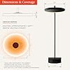 Bromic Eclipse Smart Heat 2900W Freestanding Patio Heater - Dimmable LED Light Ring, Radiant Heat, 220V-240V, Black Finish - BH0820001-1