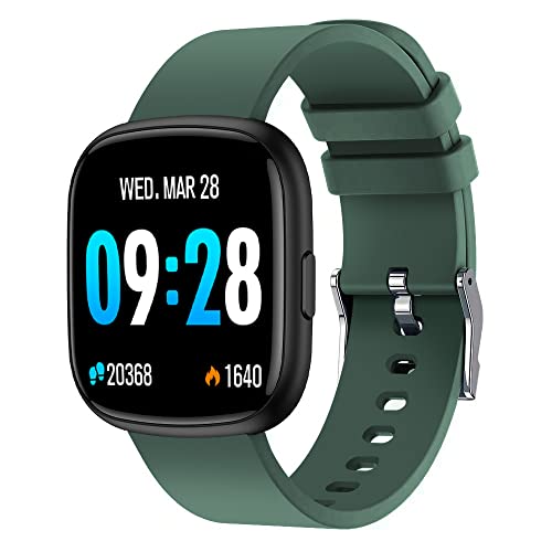 woednx Smartwatch,Reloj Inteligente Hombre Mujer,1.4'' Full Touch Fitness Tracker con Frecuencia Cardíaca,Monitor de Sueño,Notificación de Mensajes,Reloj Impermeable IP68 para iOS Android(Verde) Cover