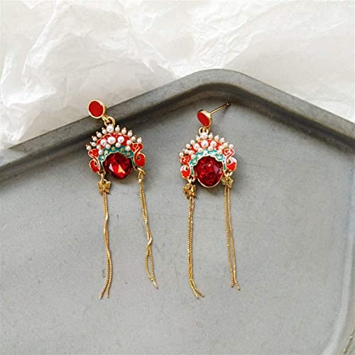 Boucles d'oreilles en argent s925 et opéra de pékin chic - 2