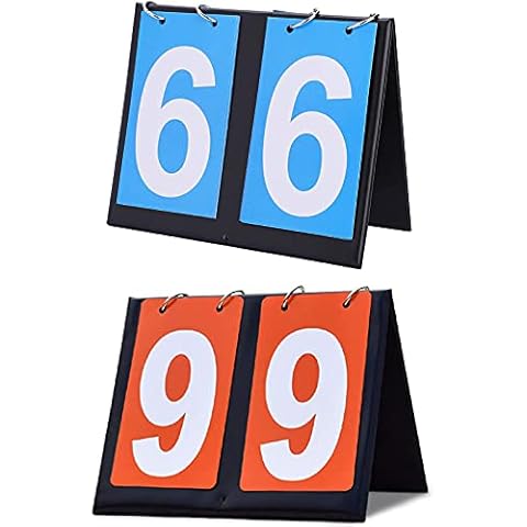 2 Stück Anzeigetafel, Tragbare Anzeigetafel 2 Digit Flip Sport Anzeigetafel 0-99 Multifunktionsanzeiger für Basketball, Fußball, Badminton, Baseball Für Wettkämpfe Indoor und Outdoor Cover