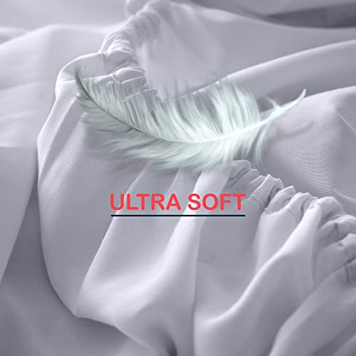 Lux Decor Collection Fitted Sheet - 16 Inches Deep Pocket Queen Sheets - Ultra Soft 1800 Thread Count Brushed Microfiber Fitted Sheet - Wrinkle, Fade & Shrinkage Resistant (White, Queen) #TOP7